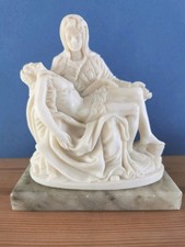 Pieta Statue Replica, Resin Marble, Solid Marble Base, Vintage, 13 cm Tall Solid