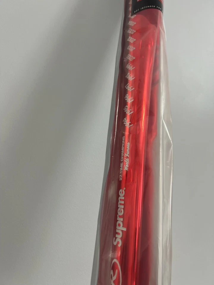 Бейсбольная бита Supreme Rawlings из хромированного клена дерева красная совершенно новая готова к отправке - Изображение 3 из 4