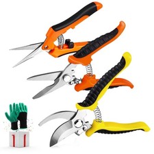 3 Pack Garden Pruning Shears Stainless Steel Blades Handheld Pruners Set with...