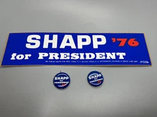 Milton Shapp for president 1976 bumper sticker and two pins historic cool!