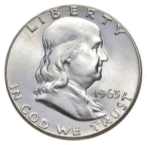 Choice Uncirculated 1963 P Franklin Half Dollar Coin Gem BU From OBW Roll