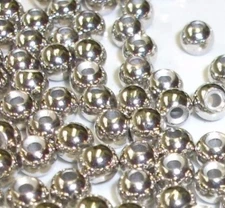 20 Count  SILVER TUNGSTEN ROUND BEADS Fly Tying - Pick From 6 Sizes