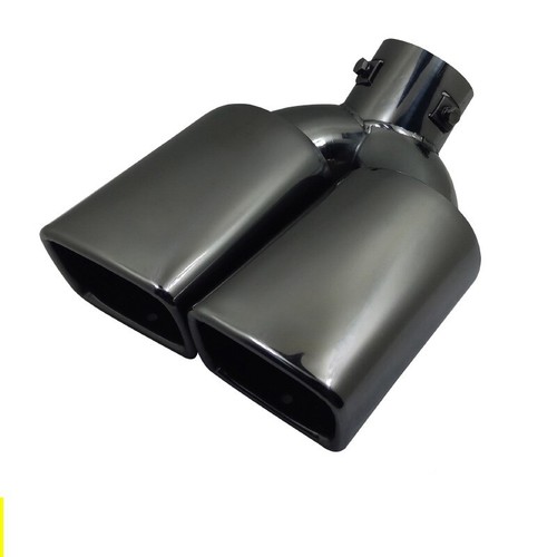 1 pieza 63 mm Universal Coche Doble Punta de Escape Cola Garganta Silenciador Tubos de Extremo Acero - Imagen 13 de 16
