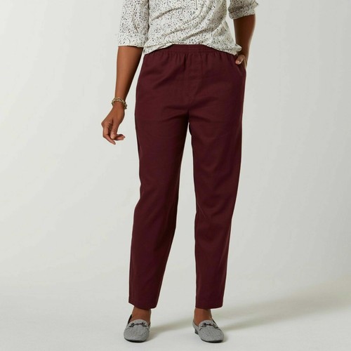 Ladies Pants Size XXL Short  Pull Up Cotton Wine Laura Scott Nwt - Foto 1 di 2