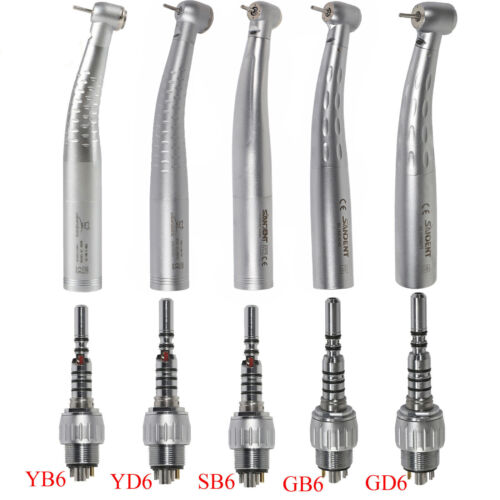 Dentaire Fiber Optic LED High Speed Turbine Handpiece/Quick Coupler 6 H fit KaVo - Imagen 1 de 96