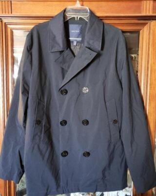 NAUTICA Men's L True Navy Waterproof Modern Pea Coat NWT $178 | eBay