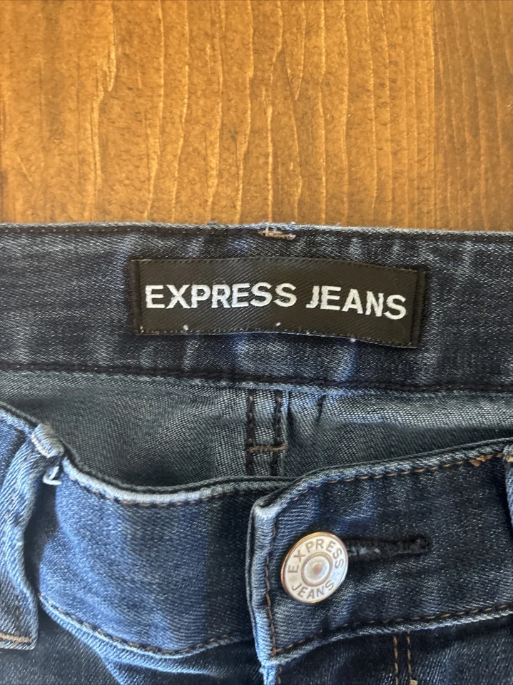 Pantalones de mezclilla EXPRESS para mujer 4r azules al tobillo Leggings Stella tiro bajo cremallera tobillo elástico Foto 3 de 4