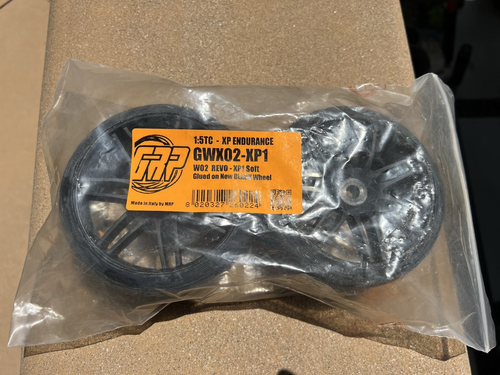 1:5TC - XP Endurance GWX02-XP1 W02 REVO XP1 Soft 1 Pair of Black Wheels & Tires