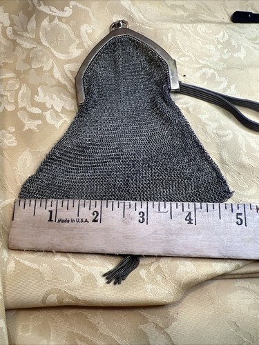 Art Deco Flapper Antique Vintage Gold Plated Soldered Mesh Purse Germany - Picture 16 of 20
