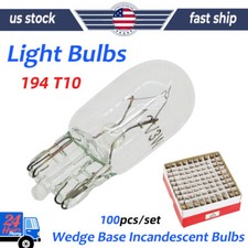 100pc License Plate Light Bulb White T10 194 168 W5w 2825 Side Marker Light Bulb