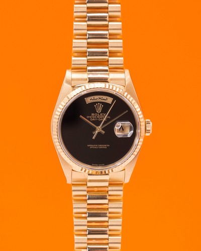 Rolex President 18038 Factory Black Onyx Dial with Factory Arabic day and date 3