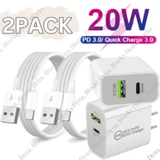 Fast Wall Charger Block Cube PD 20W QC3.0 Power Adapter For iPhone 14 13 12 11 8