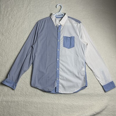 Gap Patchwork Button Up Shirt Long Sleeve Stripe Color Block Old Money M