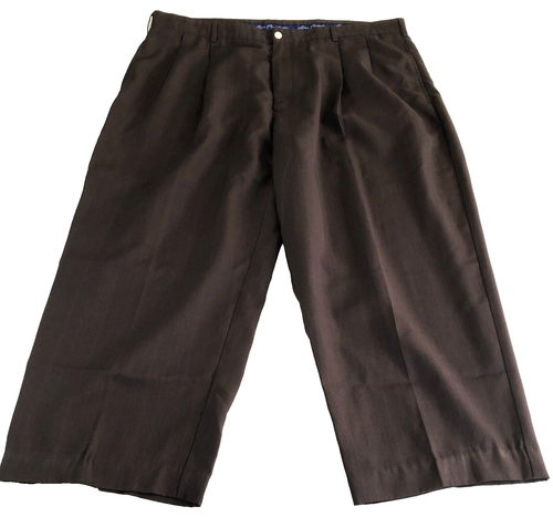 Alan Flusser Herren Golf Chino Hose Größe 42 x 27 braun Plissee vorne gerades Bein