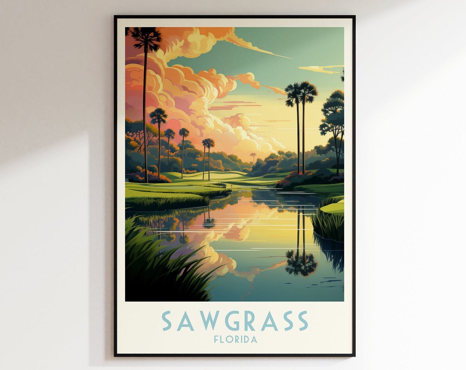 Sawgrass Golf Course Print United States Florida Golf Course Poster Home Decor