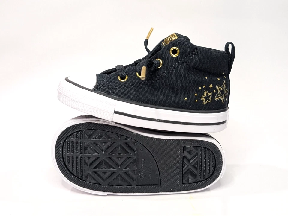 Zapatillas deportivas Converse CTAS Street negras/doradas/blancas para niños pequeños-talla 5/6/7 nuevas con caja Foto 4 de 4