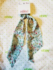 Scunci Scrunchie Scarf Green Floral Print Silky Soft New