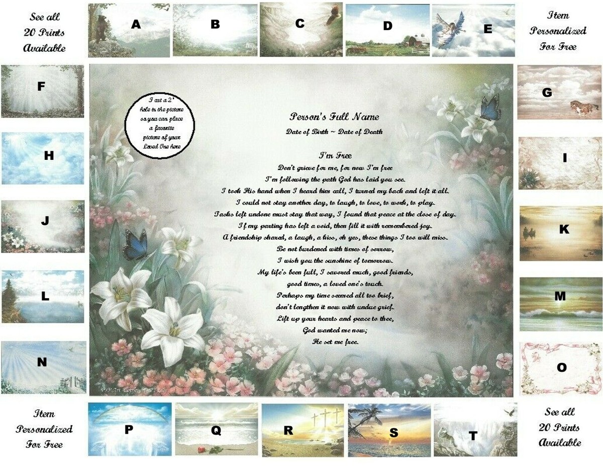 Felt/Poem of the  輸入12inchレコード　1987 I'm Free Personalized Poem in loving memory of your Loved One (See