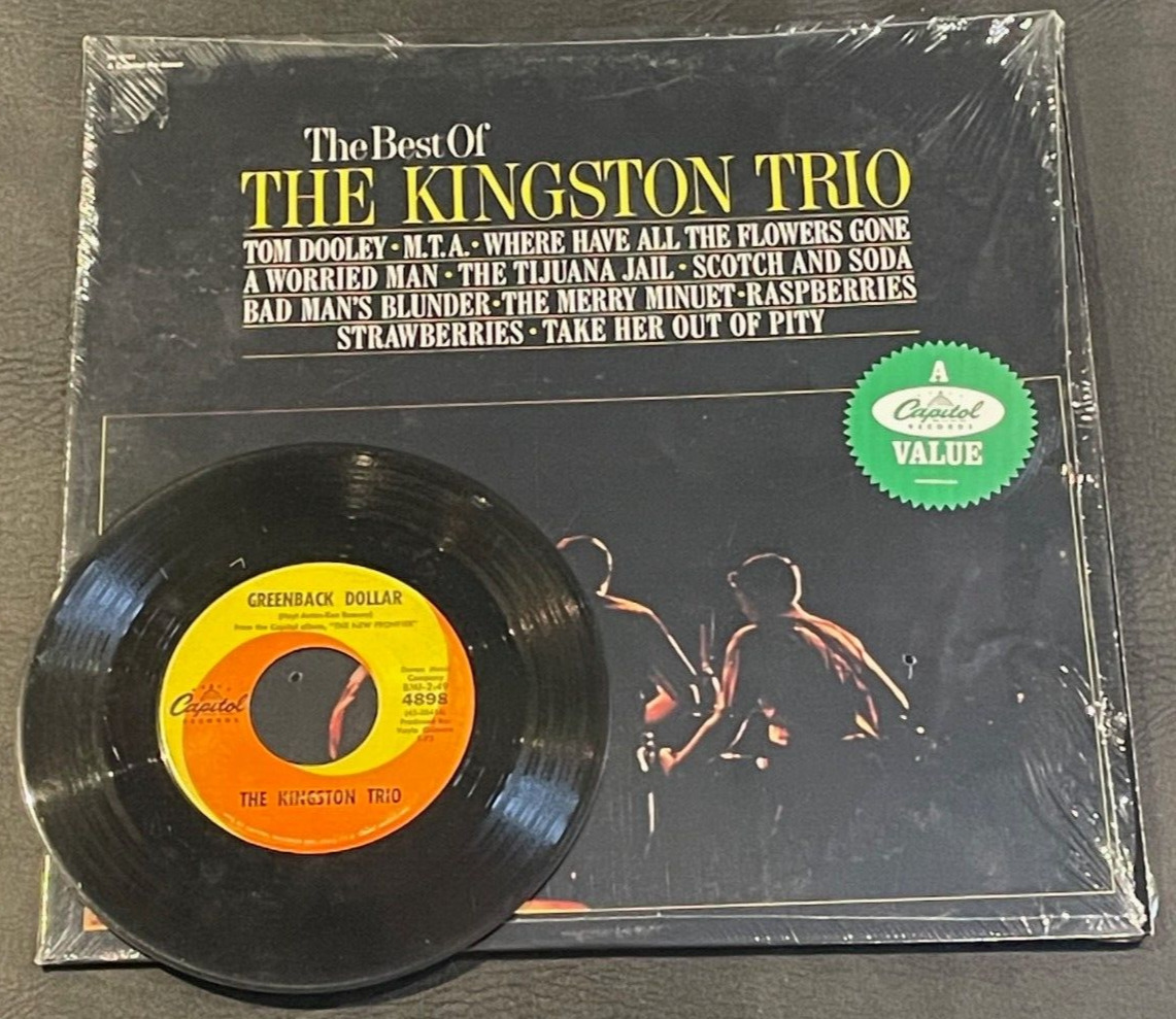 THE KINGSTON TRIO-THE BEST OF-SN 16183 -1981 REISSUE LP SHRINK EX/NM + 45 BONUS