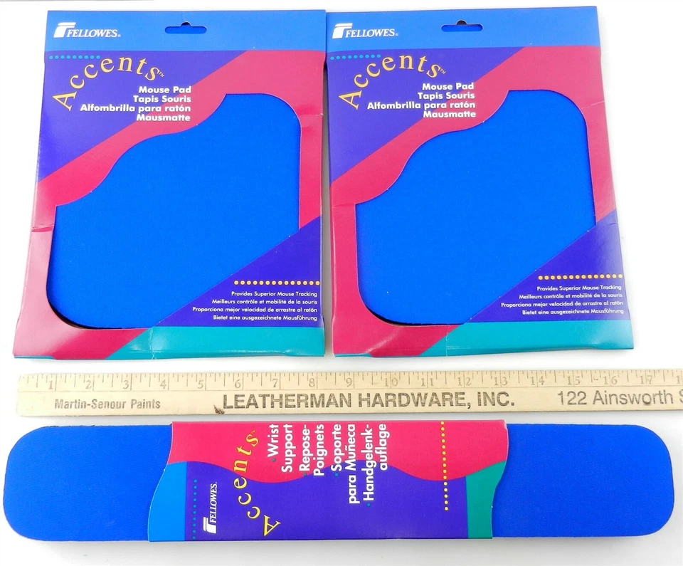 Fellowes Accents 2 - 8"x9" Mouse Pads & 1 - 3"x17" Wrist Support - NEW ~ T159 - Image 2 of 3