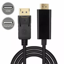 6FT 4K Display Port DP to HDMI Cable Adapter Converter Audio Video PC HDTV 1080P