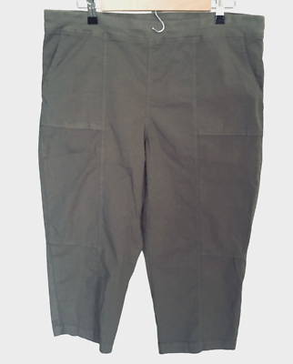 Chicos Zenergy Capri Pants Size 3P Olive Green Flat Front Summer Casual  Clothing | eBay