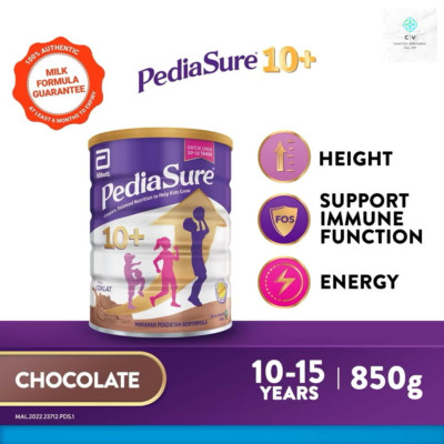 2 X Abbott Pedia Sure 10+Optiheight 850g Chocolate Increase Height 10-15 Yrs Old