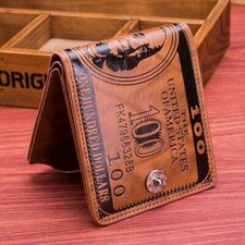  100 Dollar Bill Bifold Wallet For Men Cash ID Credit Card Holder MW1