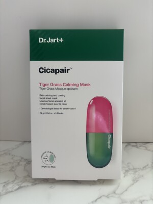 Dr.Jart+ Cicapair Tiger Grass Calming Mask, 1 box (5 sheets),New & Free Shipping