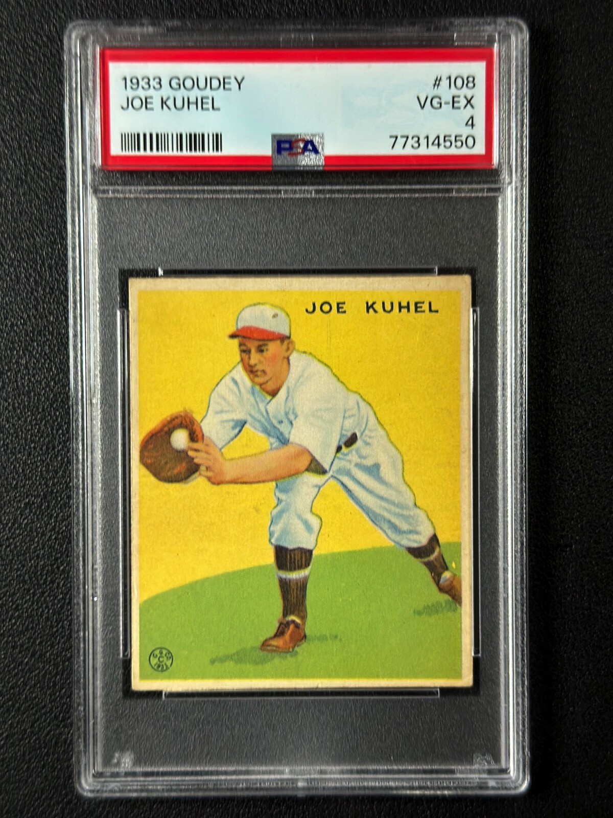 1933 GOUDEY BASEBALL SETBREAK PSA 4 JOE KUHEL #108 4550