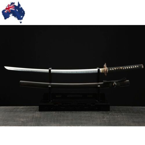 Australia Katana Handmade Damascus Folded Steel Clay Tempered Jinpanlong Sword - Picture 1 of 12