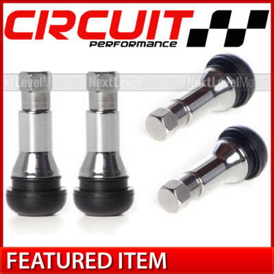 Circuit Racing TR413 Short Chrome Sleeve Snap-In Valve Stems Fits Honda Civic