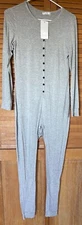 EKOUAER, GRAY LONG JOHNS JUMPSUIT ROMPER, WOMEN'S SIZE S, NEW WITH TAGS