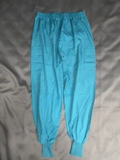 CREST UNIFORMS UNISEX SCRUB PANTS DRAW STRING Fabric Cuff Ankles Sz Large PETITE