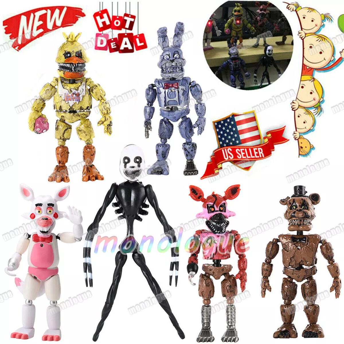 Michellecmm 6PCS A Set Fnaf Five nights at freddy's #39;s 10cm