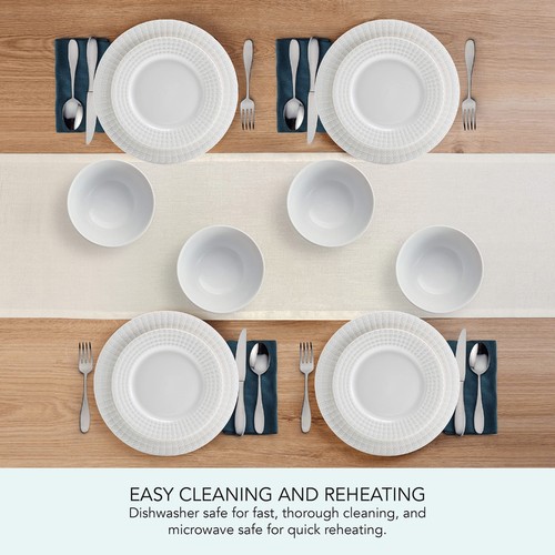 Lexi 12 Piece Dinnerware Set Service for 4 White - Picture 5 of 9