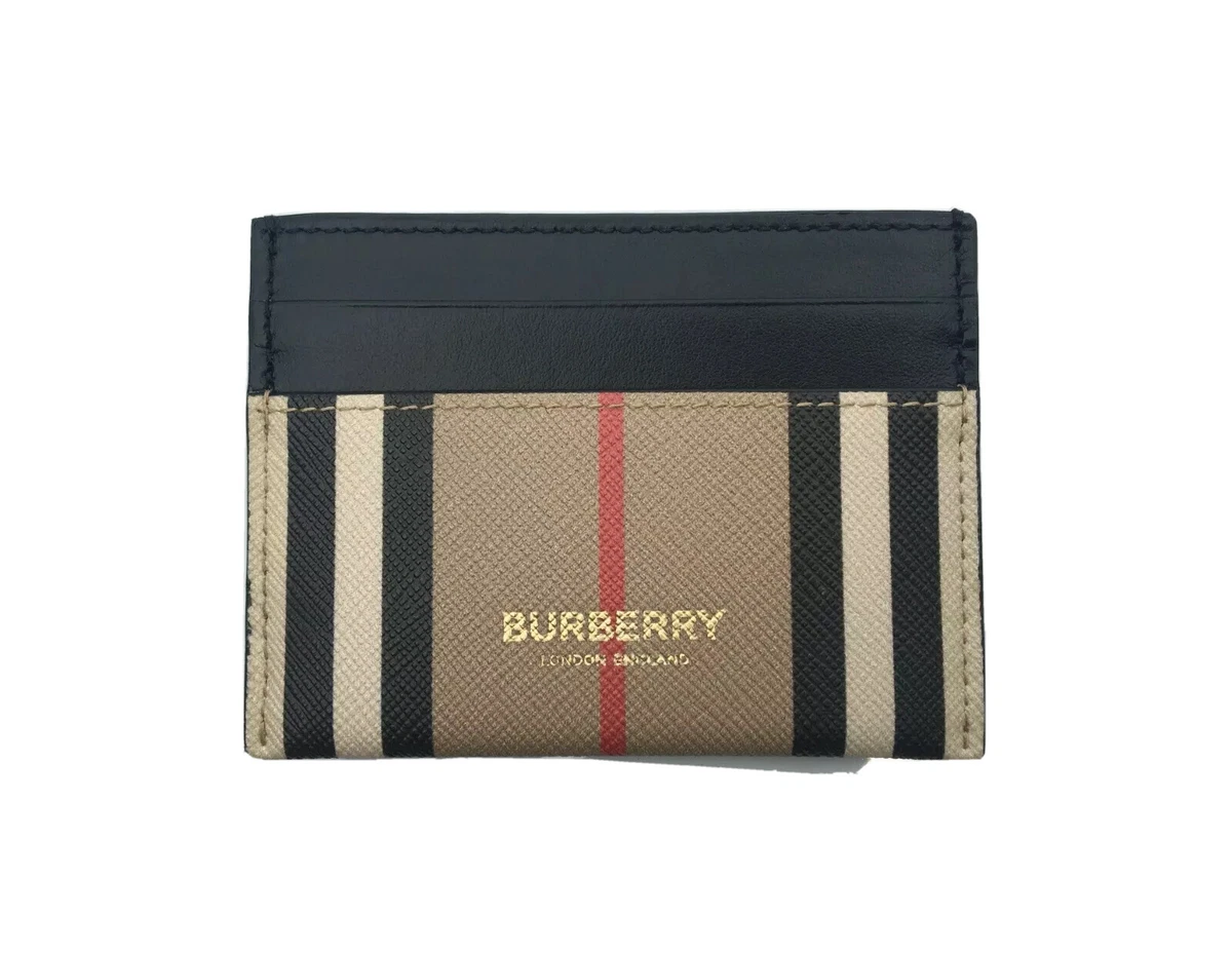 Burberry logo-plaque leather card holder, Black