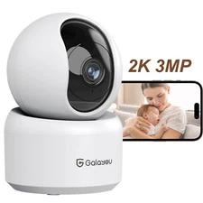 GALAYOU 2K Indoor Security Camera System,360° with Night Vision, 24/7 Recording