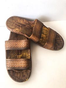 Imperial Sandal Hawaii Sandal Jesus Style Brown Rubber Slip On Slide Size 10 | eBay