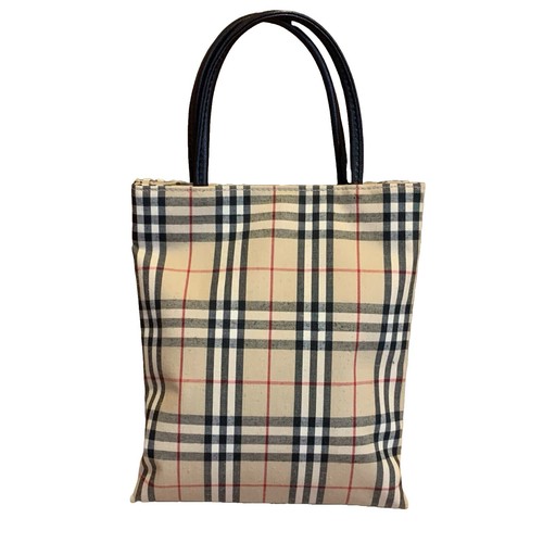 トートバッグ Burberry Embroidered Canvas Large Highlands Shopping Bag Burberry Embroidered Canvas Highlands Handbag | eBay