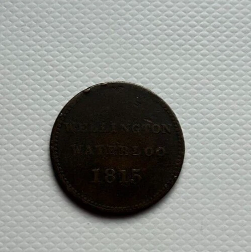 Rare 1815 Wellington Waterloo Half Penny Token - Image 2 of 2