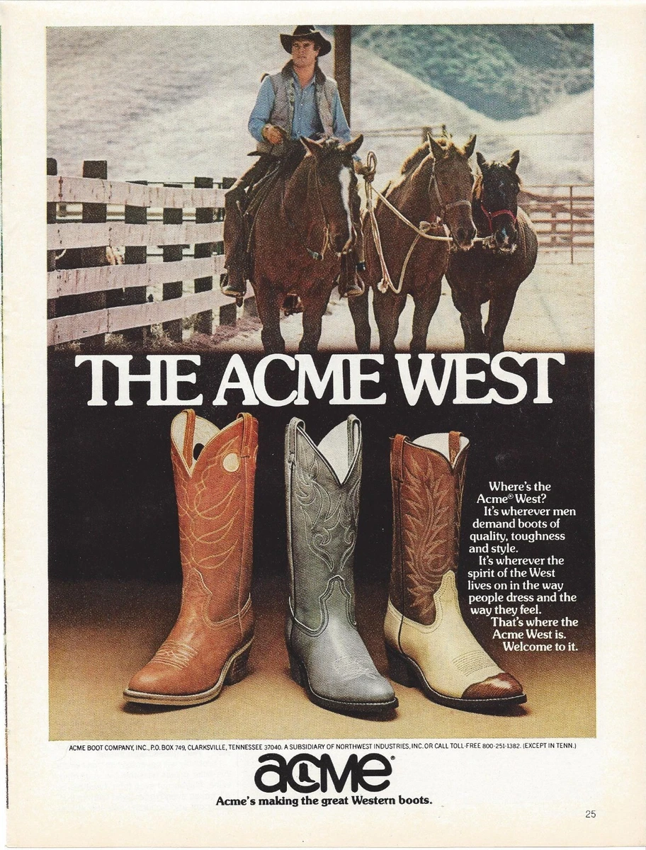 Acme Boot Company 1981 Original Print Ad 9 x 11