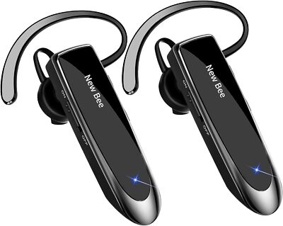Bluetooth Earpiece Wireless Handsfree Headset Bee 2packs 24 HRS Driving 60