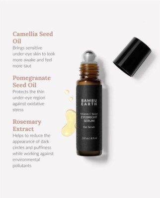   SALE $50 MSRP Bambu Earth Vitamin C Boost Eyebright Under Eye Serum .3 Fl Oz 