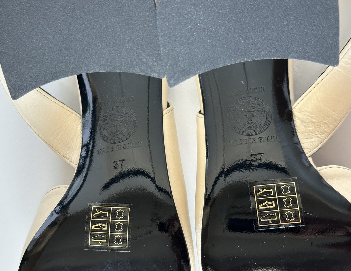Versace Medusa Head Sling Back Calf Leather Shoes 7 US (37