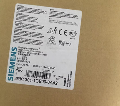 NEW SIEMENS 3RK1301-1GB00-0AA2 ELECTRO MECHANICS LINE STARTER DS1-X FOR