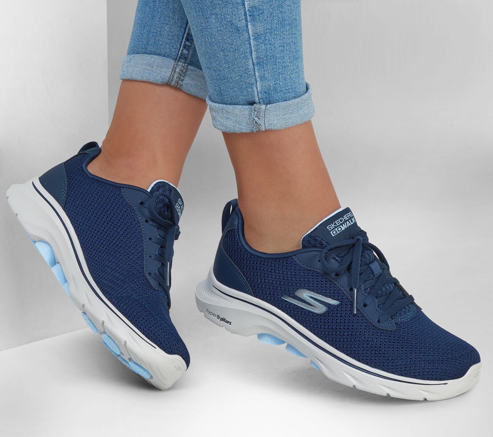 SKETCHERS Ladies High-Rebound Lightweight Hyper Pillar Walking Trainer-UK 3-8