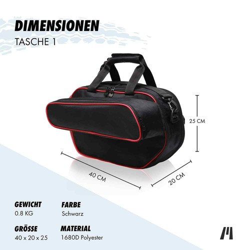 Innentaschen für Ducati Multistrada 950 1200 und 1260 Seitenkoffer ab 2015 - Bild 4 von 10
