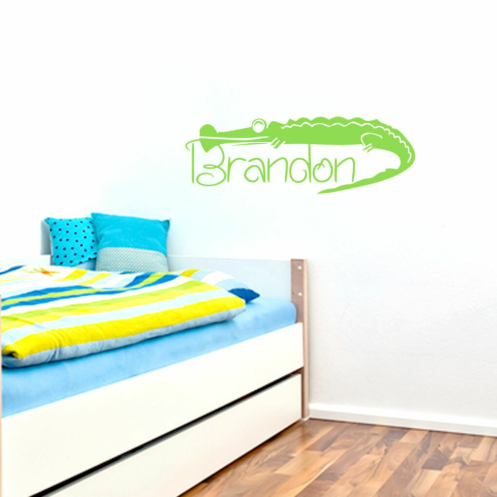 Custom Crocodile Name Wall Decal - Personalized Nursery & Kids Room Animal Decor