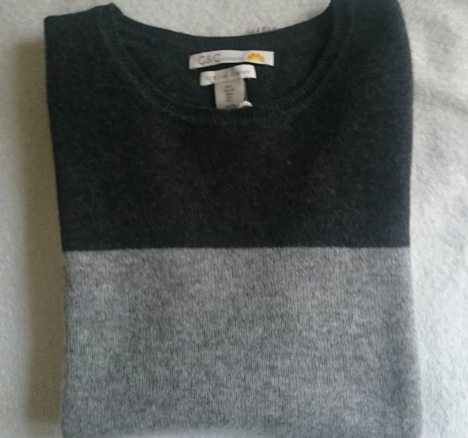 100% 2-PLY Cashmere Jumper, C&C CALIFORNIA ,Size L, Grey, Women's - Image 3 of 4